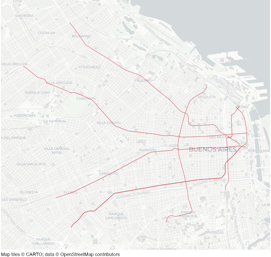 Map of buenos Aires Subte (metro) lines