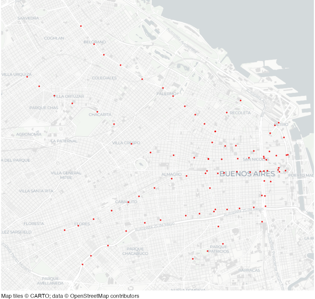 Map of buenos Aires Subte (metro) stations