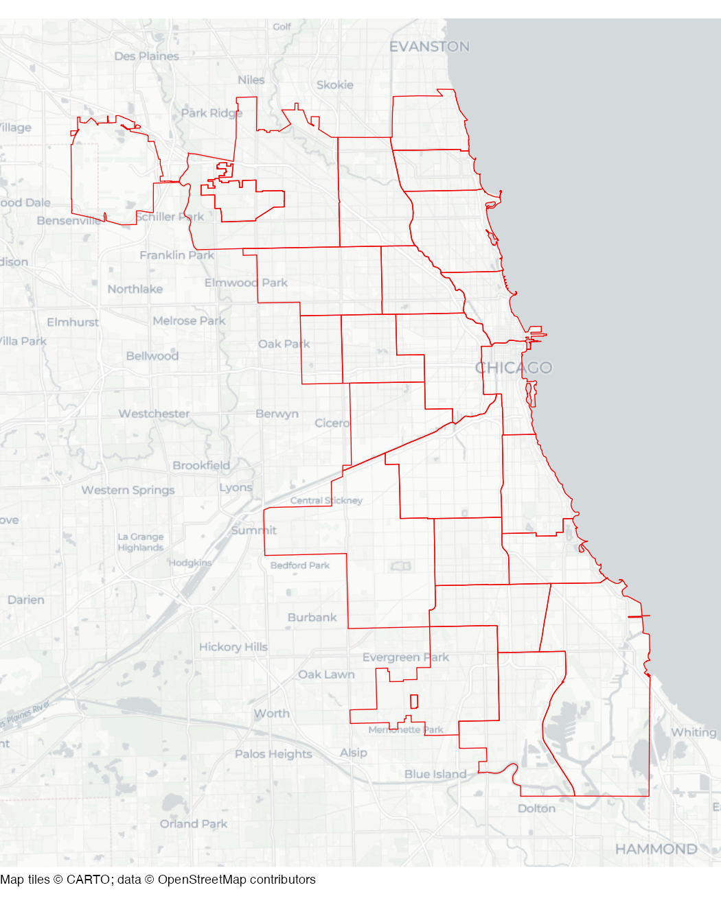 Map of chicago Police Department Districts