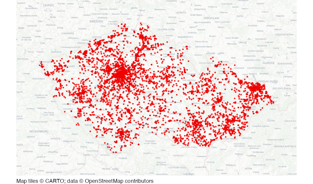 Map of drink/drug-related traffic collisions in Czechia