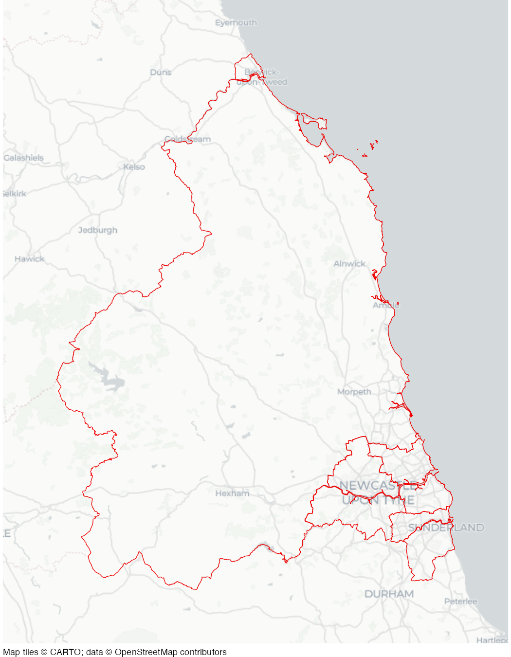 Local authority districts of Northumbria