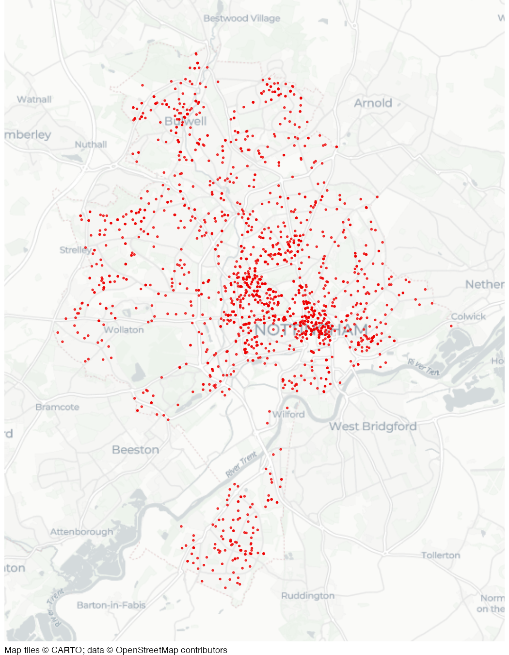 Burglaries in Nottingham