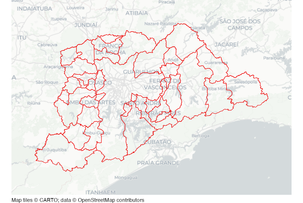 Sao Paolo municipality boundaries