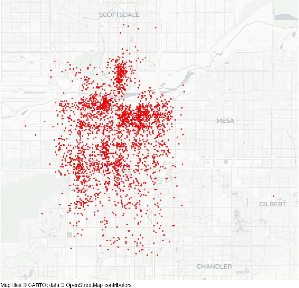 Calls to opioid overdoses in Tempe, Arizona